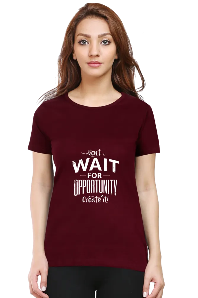 Create Opportunity Printed Scoop Neck T-shirt for women