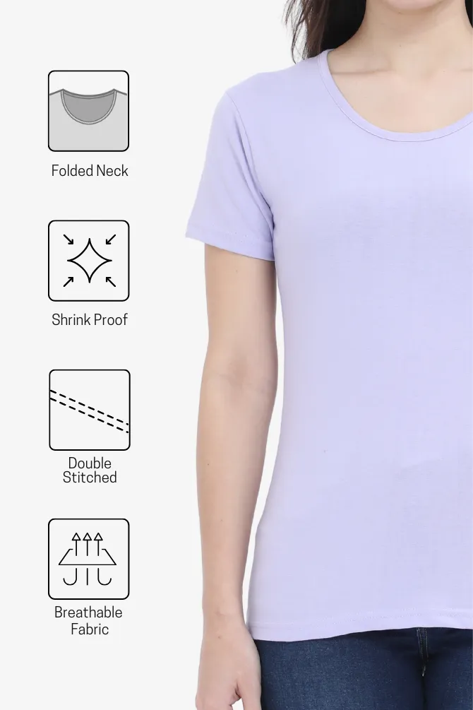 Lavender Scoop Neck T-shirt for women