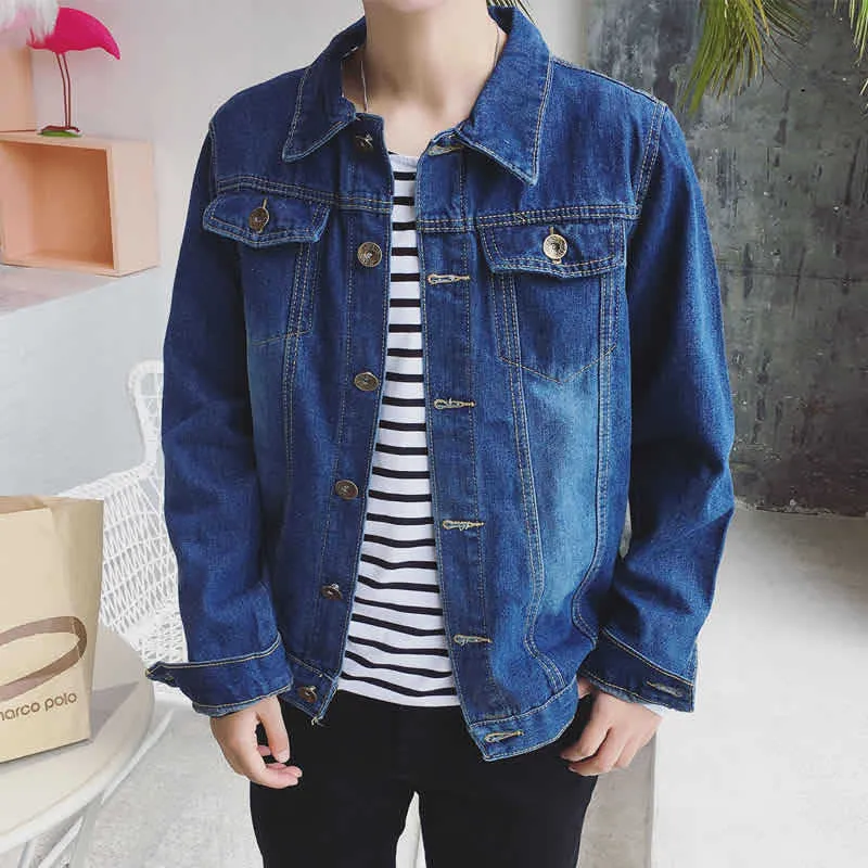 Men Denim Jacket Jacket Spring and Autumn Loose Denim Jacket Casual