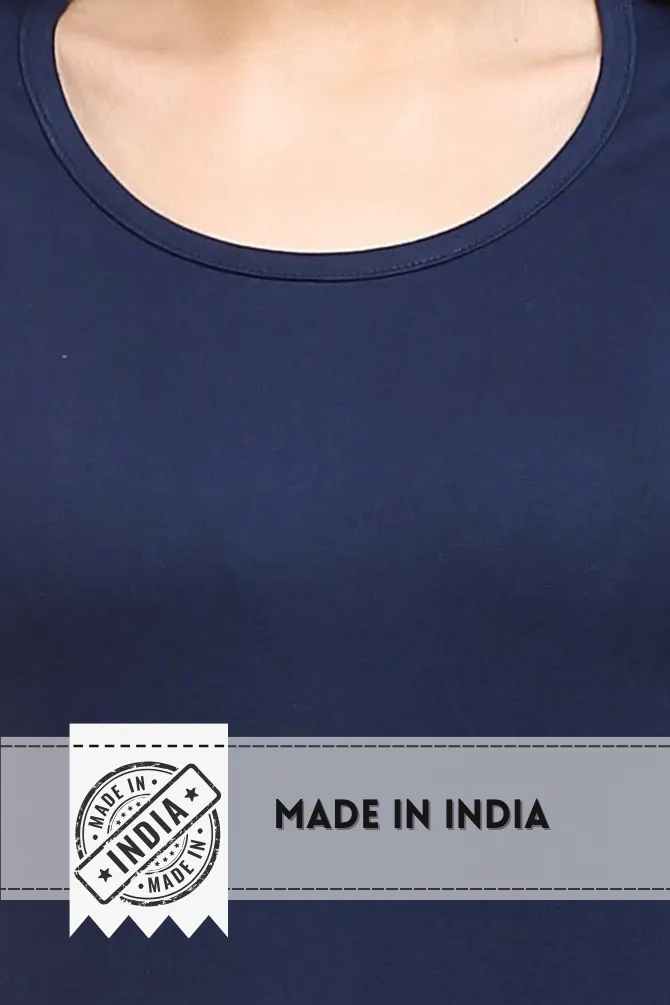 Navy Blue Scoop Neck T-shirt for women
