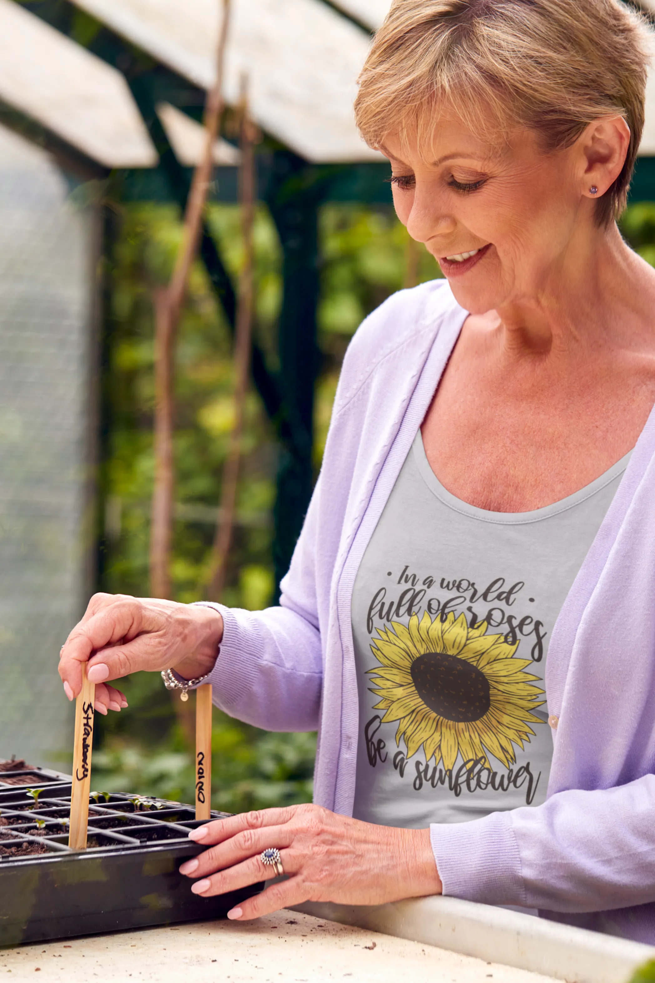 Sunflower Power Printed Scoop Neck T-shirt for women